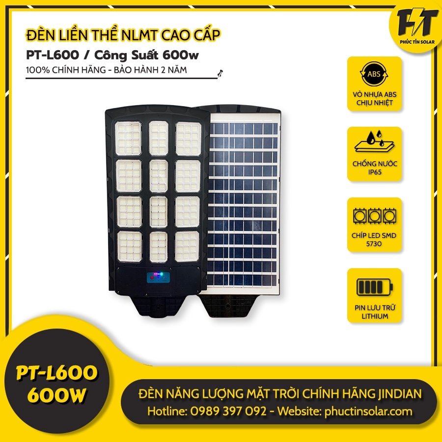 Đèn đường năng lượng mặt trời 600w PT-L600